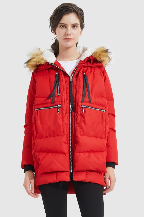 092 Classics Thickened Down Jacket with Faux Fur Hood - Image 7