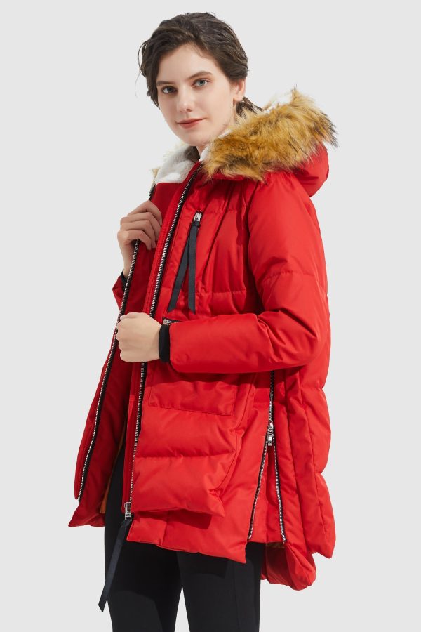 092 Classics Thickened Down Jacket with Faux Fur Hood - Image 8