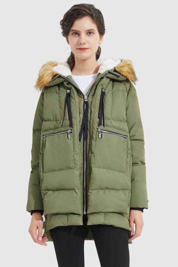 092 Classics Thickened Down Jacket with Faux Fur Hood - Image 19