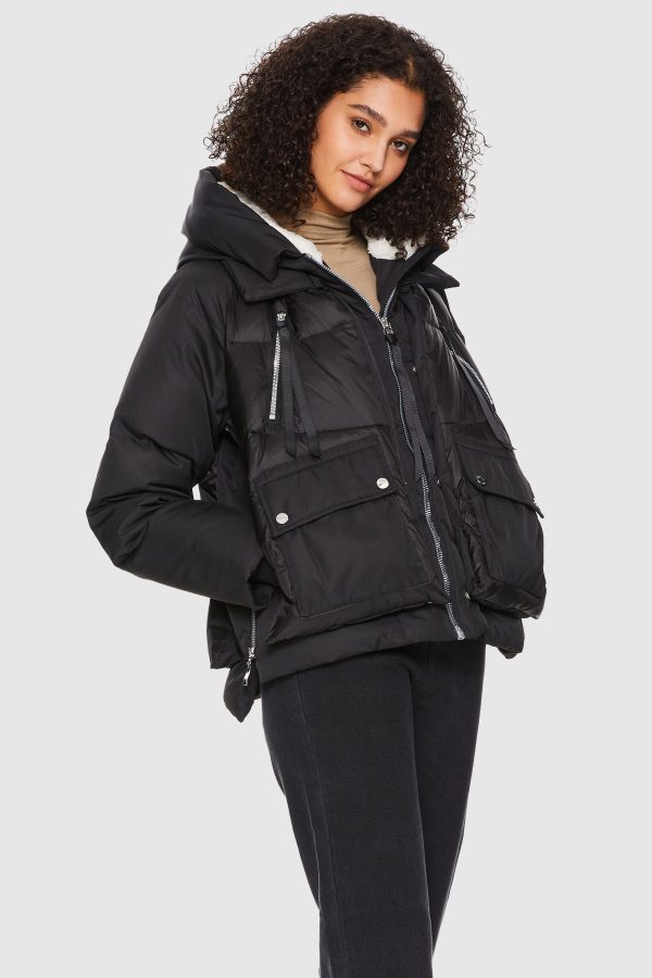 092 Colorlay Cropped Hooded Down Puffer Jacket - Image 12