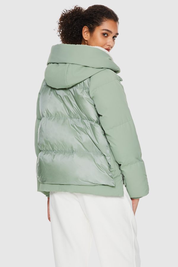 092 Colorlay Cropped Hooded Down Puffer Jacket - Image 4