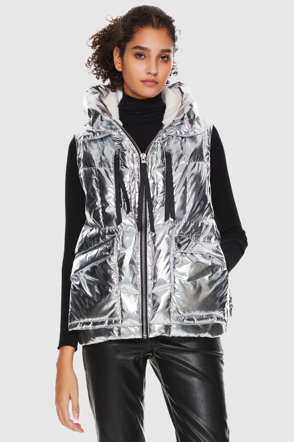 092 Cosmos Cropped Chrome Down Vest - Image 2