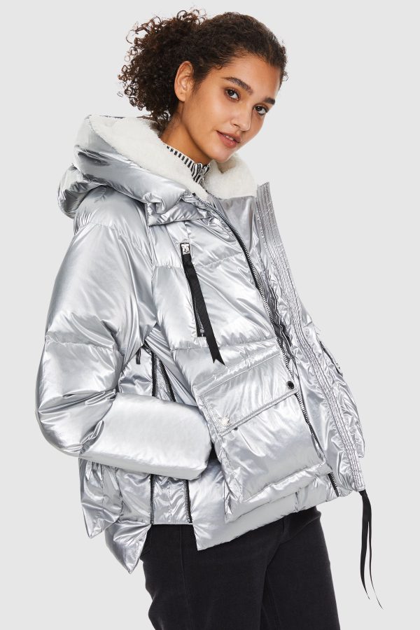 092 Cosmos Cropped Crome Down Jacket - Image 10