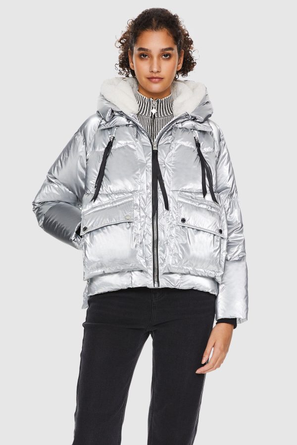 092 Cosmos Cropped Crome Down Jacket - Image 11