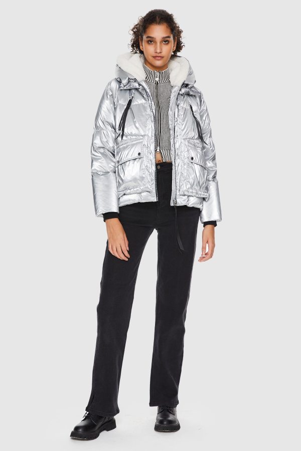 092 Cosmos Cropped Crome Down Jacket - Image 9