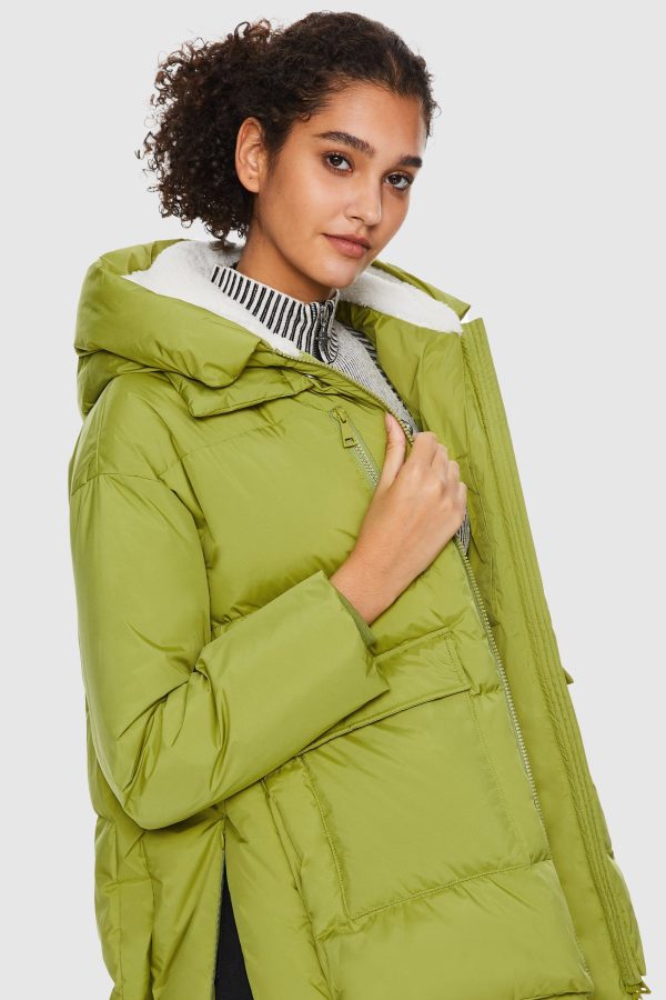 092 O-Lab Hooded Down Jacket with Slitted Hem - Image 4