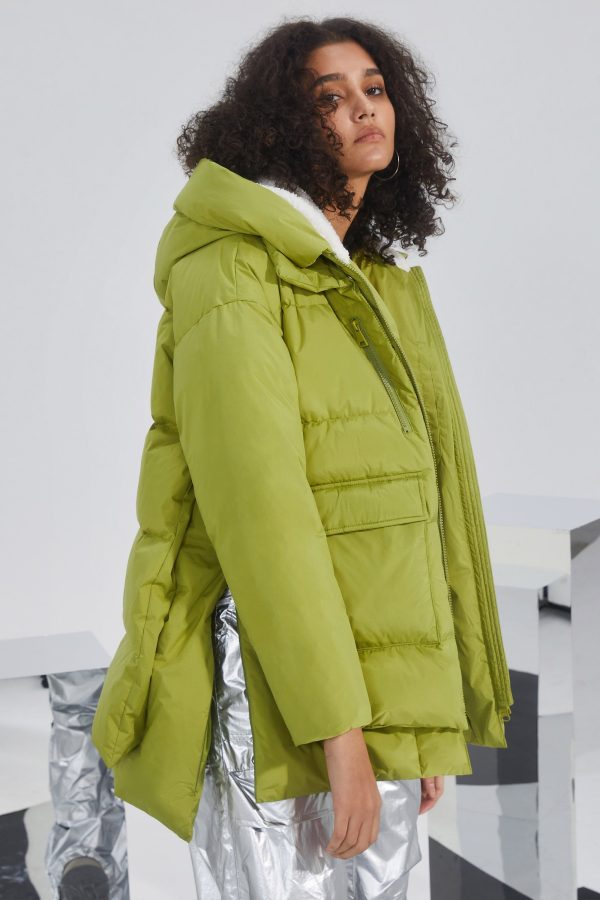 092 O-Lab Hooded Down Jacket with Slitted Hem - Image 5