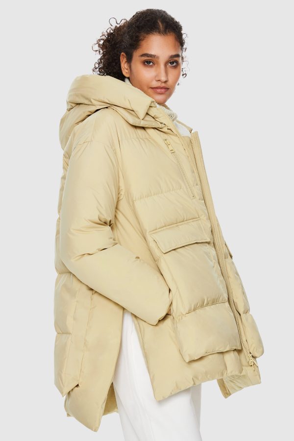 092 O-Lab Hooded Down Jacket with Slitted Hem - Image 9