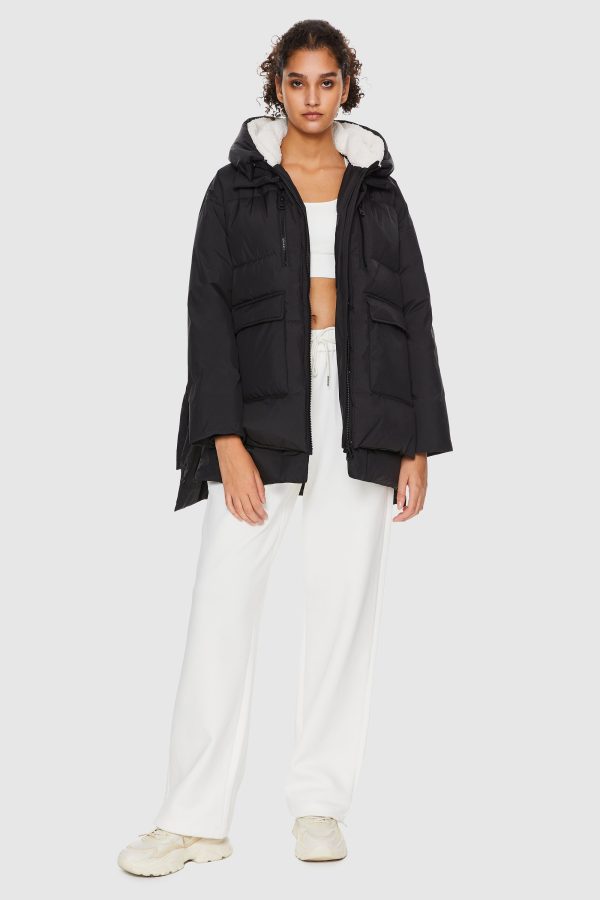 092 O-Lab Hooded Down Jacket with Slitted Hem - Image 10