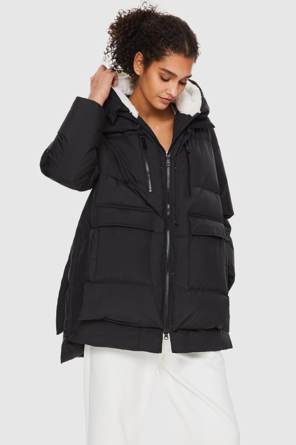 092 O-Lab Hooded Down Jacket with Slitted Hem - Image 11