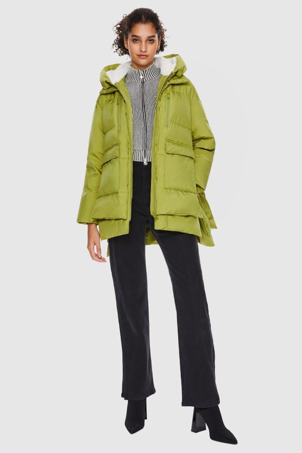 092 O-Lab Hooded Down Jacket with Slitted Hem