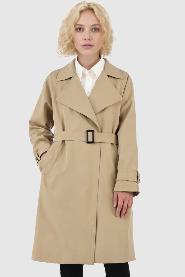 Casual Belted Lapel Trench - Image 2
