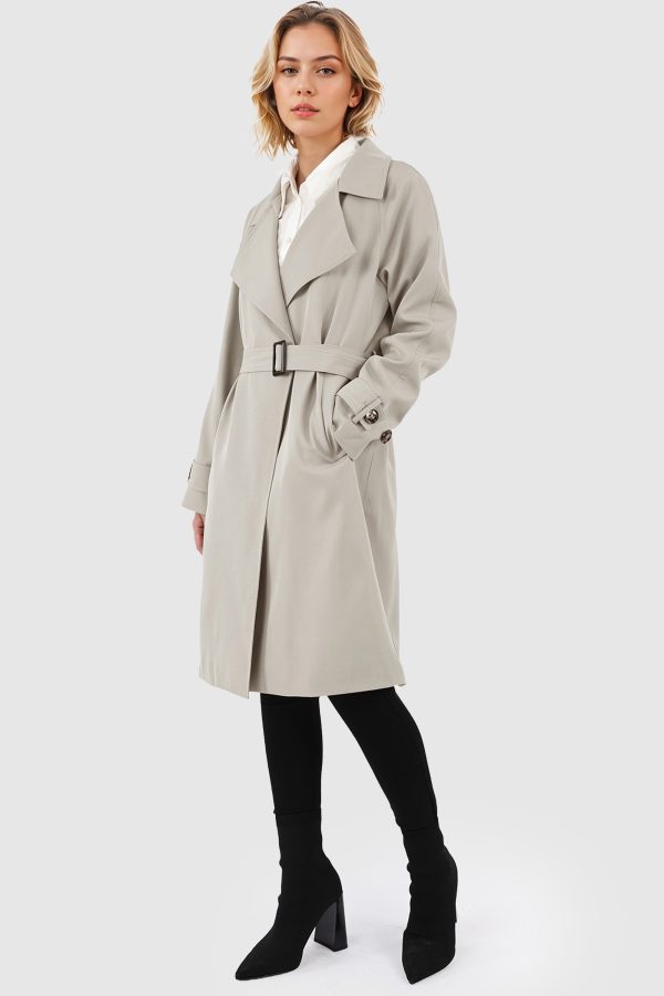 Casual Belted Lapel Trench - Image 9