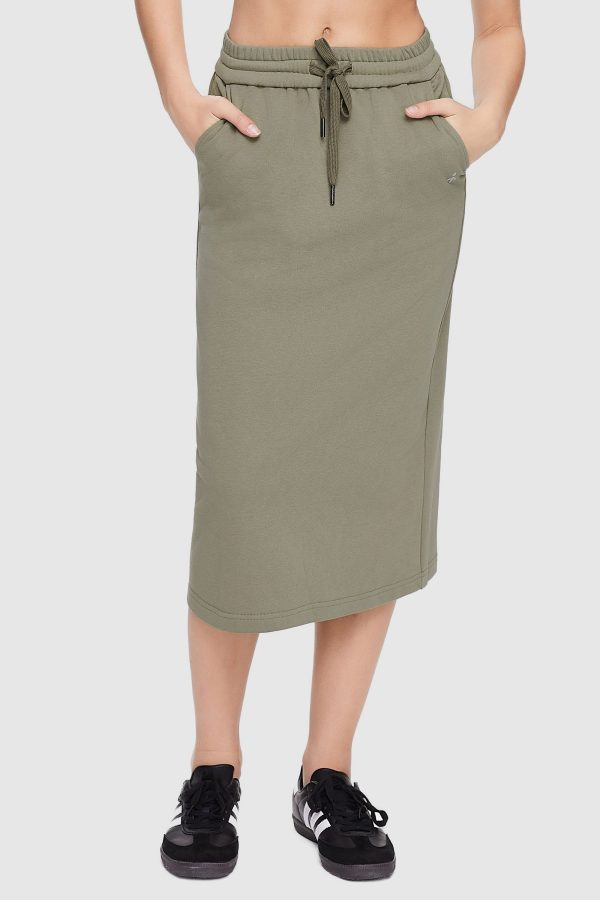 Casual High Waisted Midi Skirt - Image 2