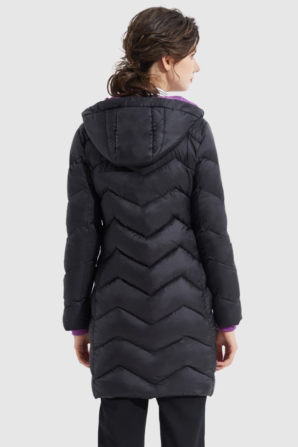 Contrast Color Hooded Down Coat - Image 3