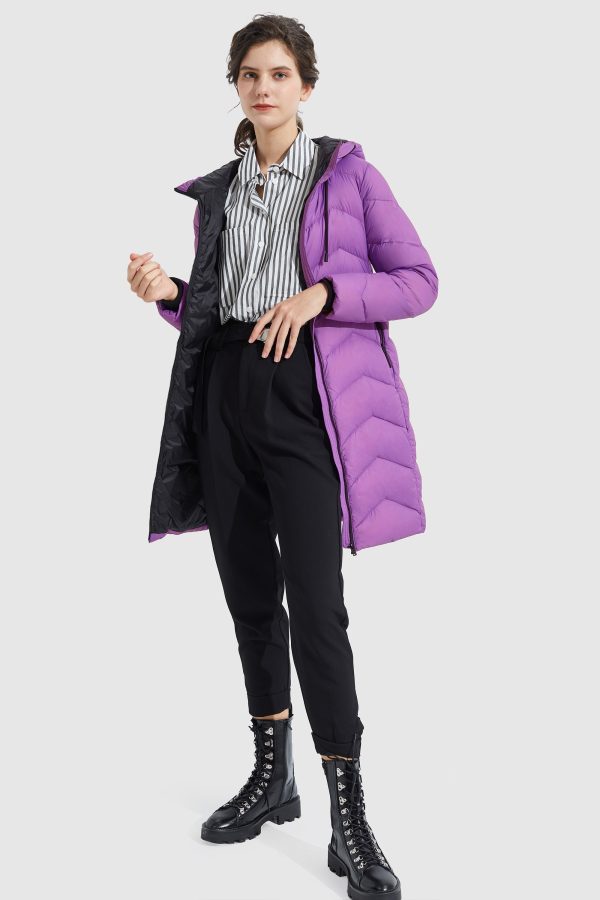 Contrast Color Hooded Down Coat - Image 5