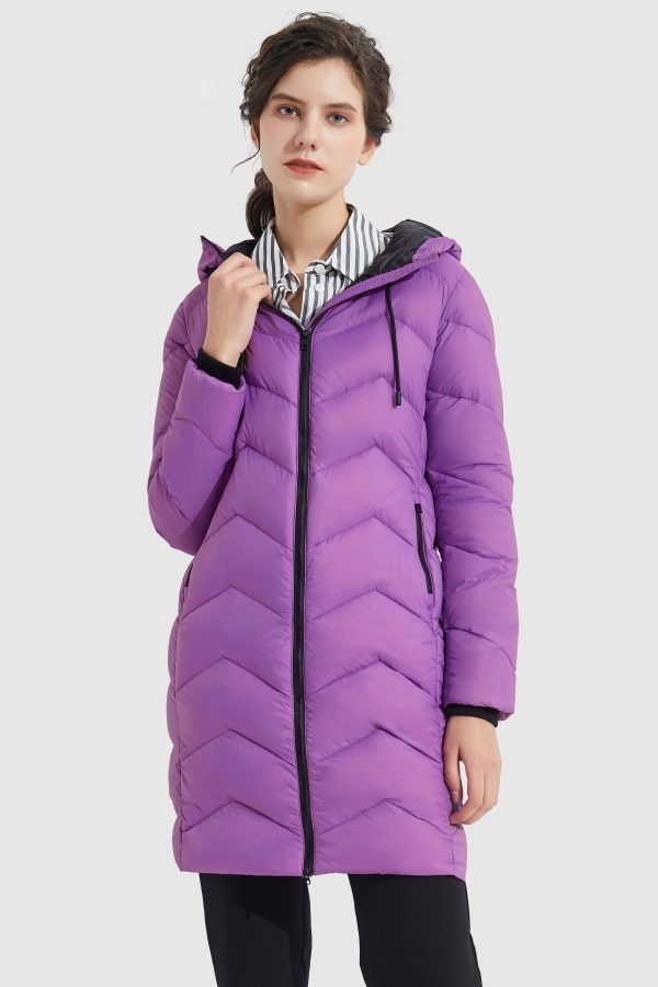 Contrast Color Hooded Down Coat - Image 6