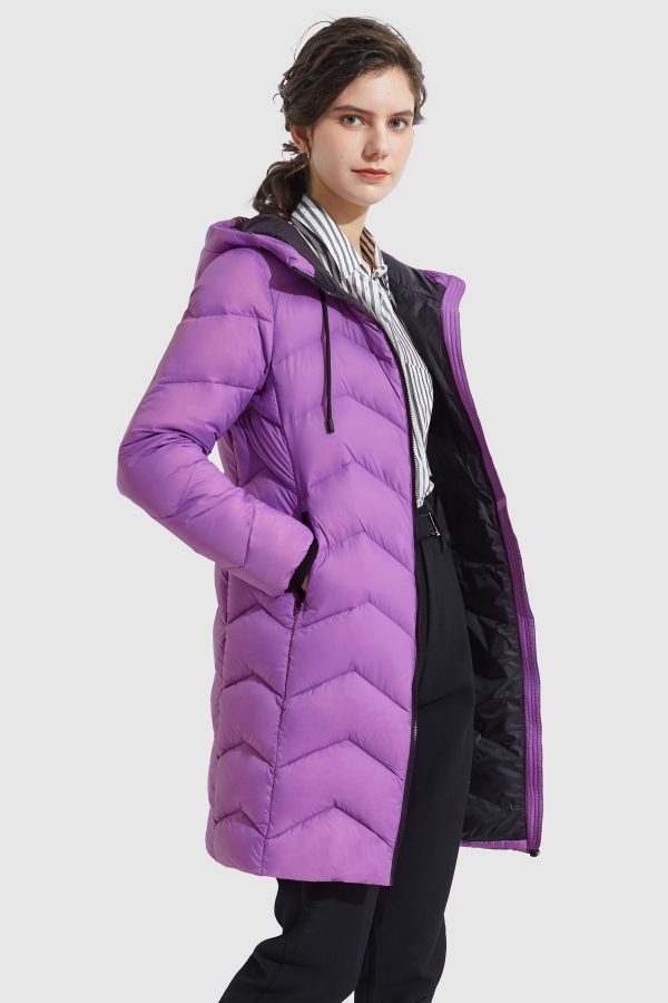 Contrast Color Hooded Down Coat - Image 7