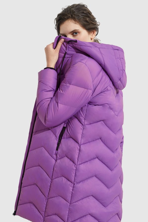 Contrast Color Hooded Down Coat - Image 8