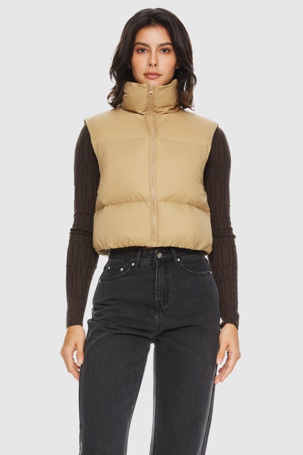 Cropped Puffer Down Vest - Image 16