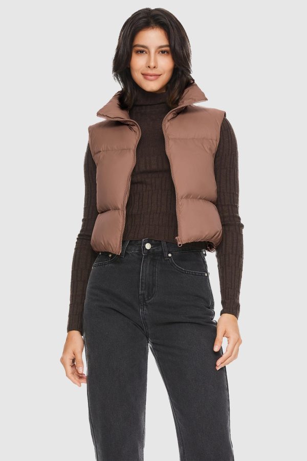Cropped Puffer Down Vest - Image 24