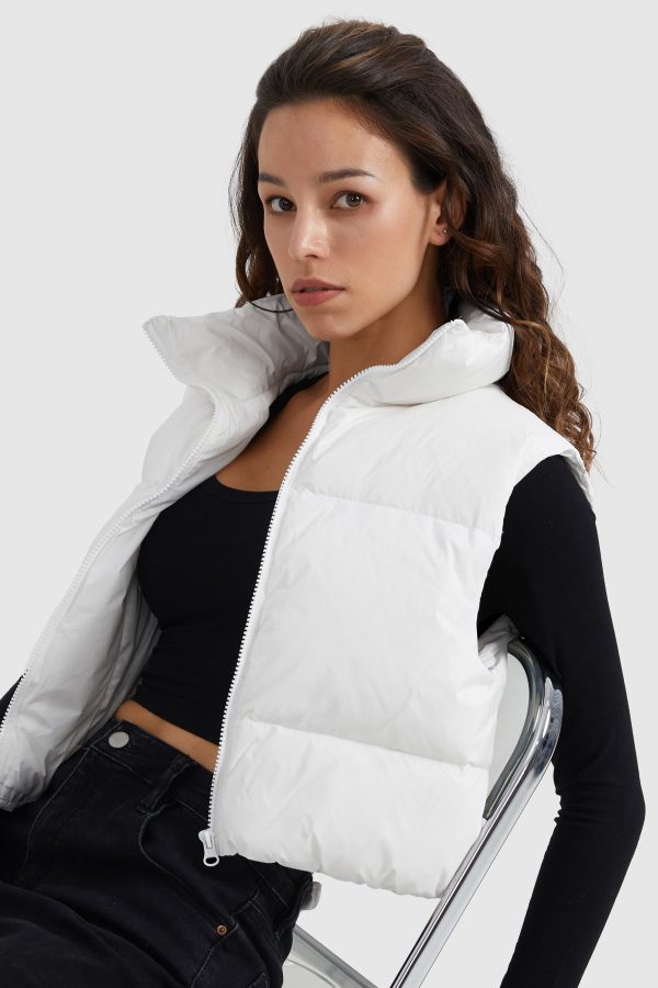 Cropped Puffer Down Vest - Image 22