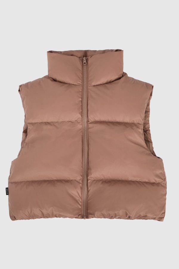 Cropped Puffer Down Vest - Image 35