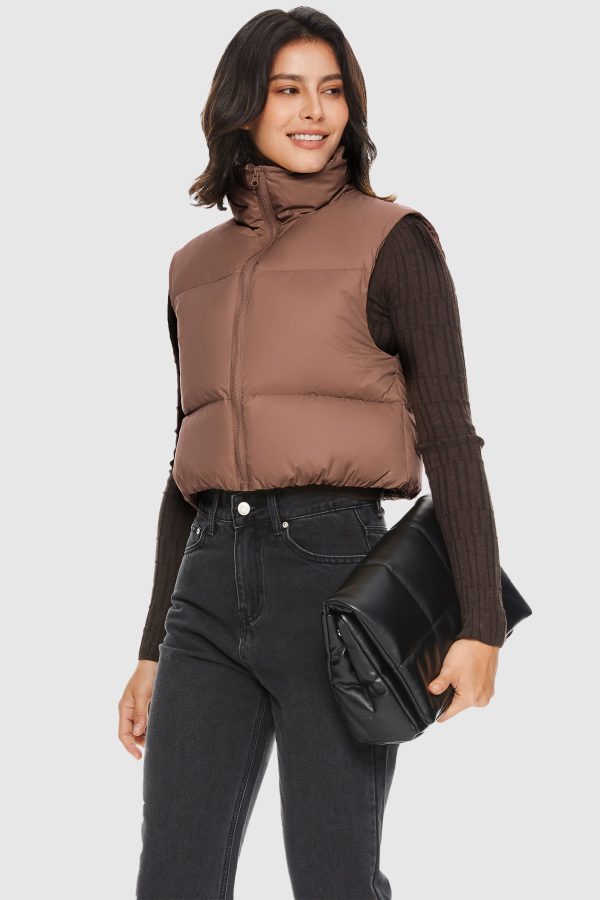 Cropped Puffer Down Vest - Image 25