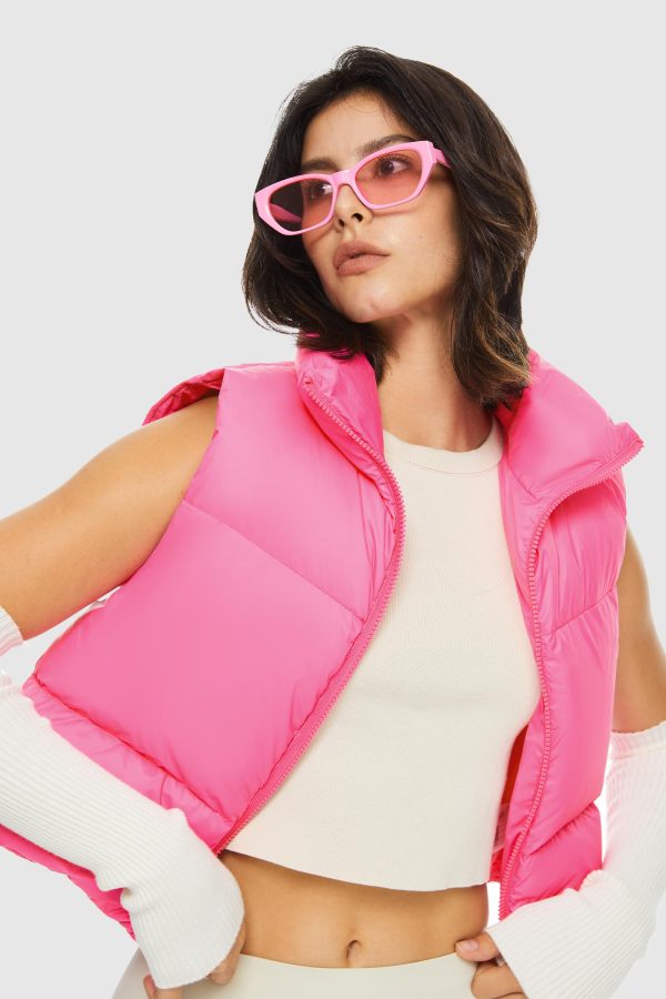 Cropped Puffer Down Vest - Image 28