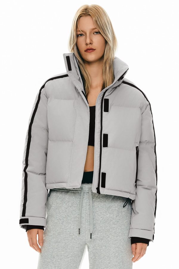 Cropped Quilted Down Puffer Jacket - Image 2