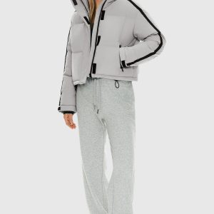 Cropped Quilted Down Puffer Jacket