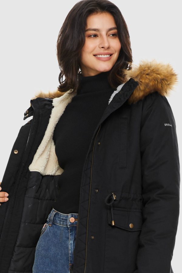 Detachable Faux Fur Winter Parka Jacket - Image 12