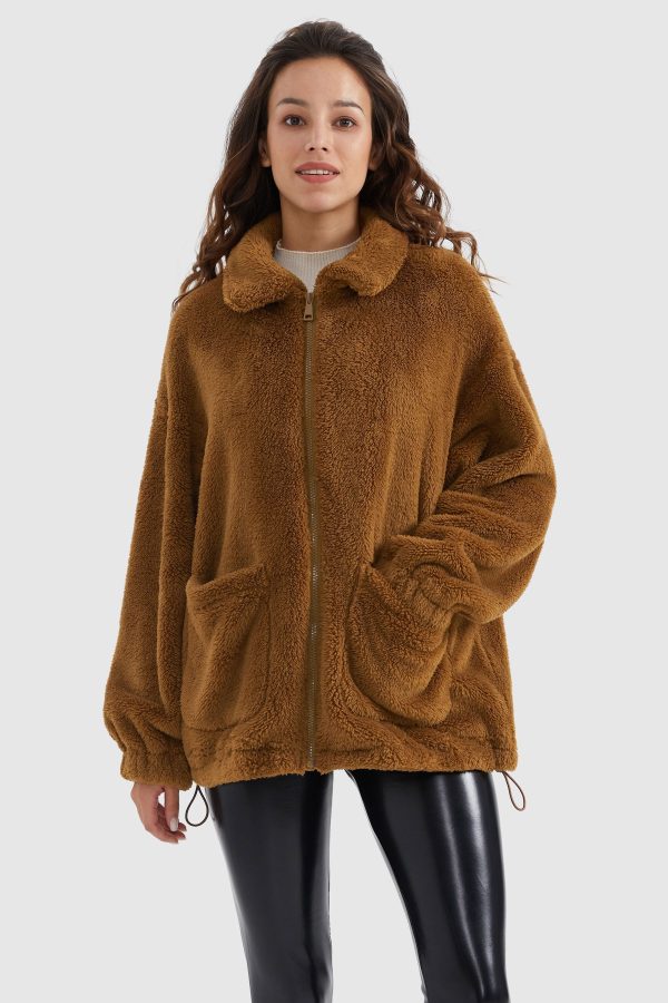 Drawstring Hem Fleece Zip-Up - Image 10