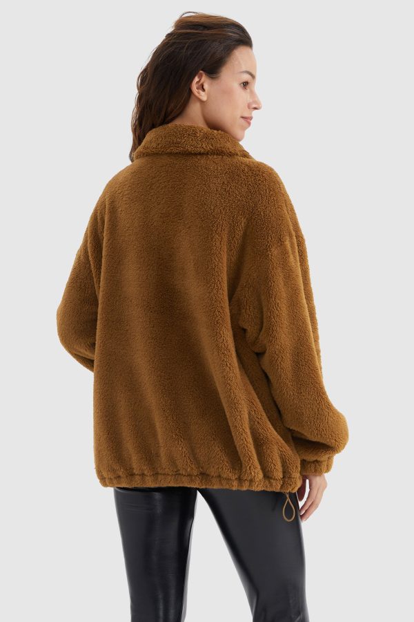 Drawstring Hem Fleece Zip-Up - Image 11