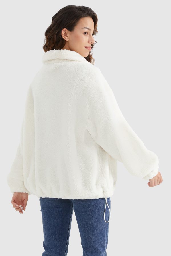 Drawstring Hem Fleece Zip-Up - Image 3