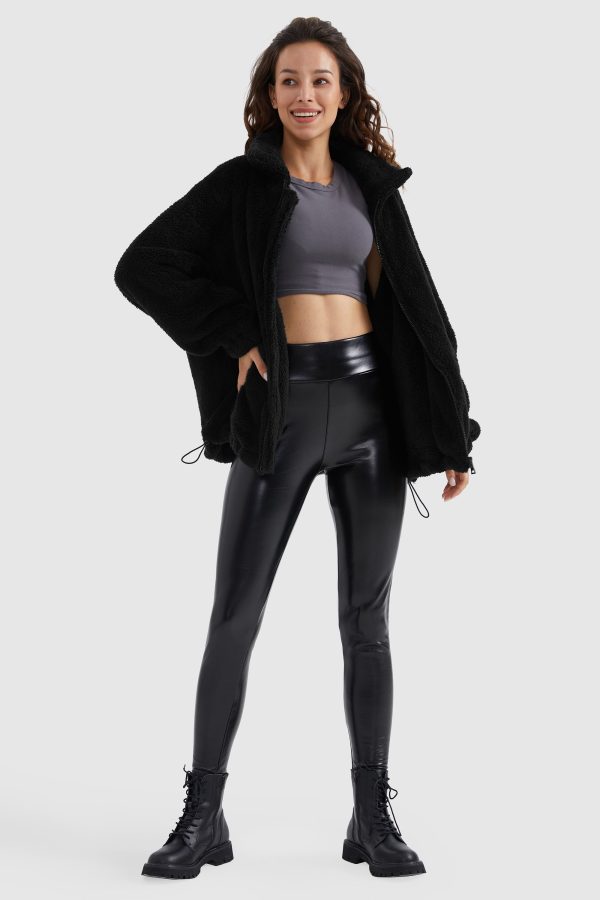 Drawstring Hem Fleece Zip-Up - Image 5
