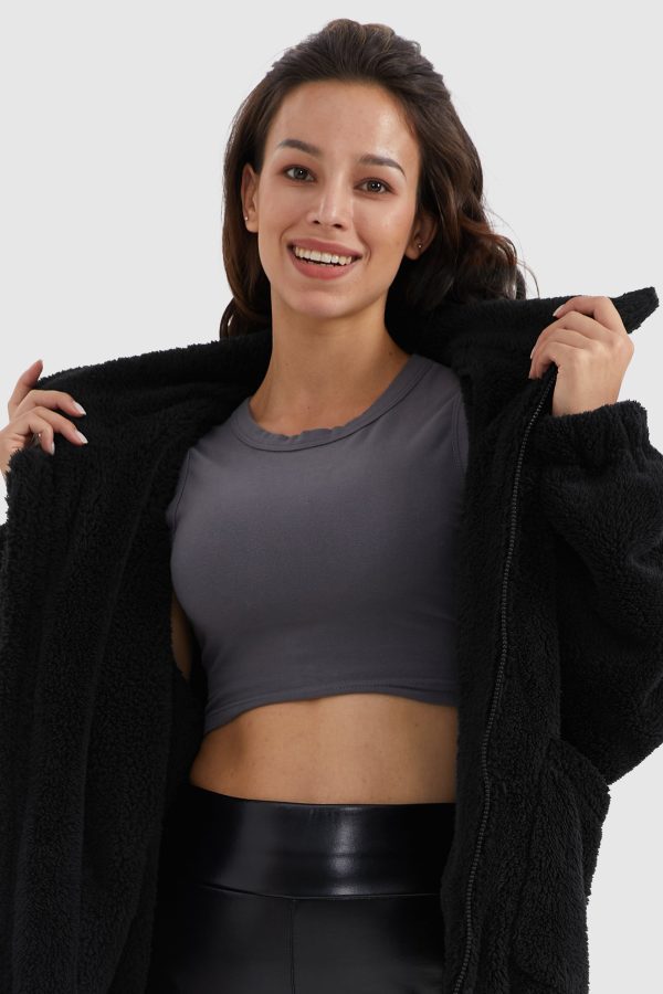 Drawstring Hem Fleece Zip-Up - Image 8
