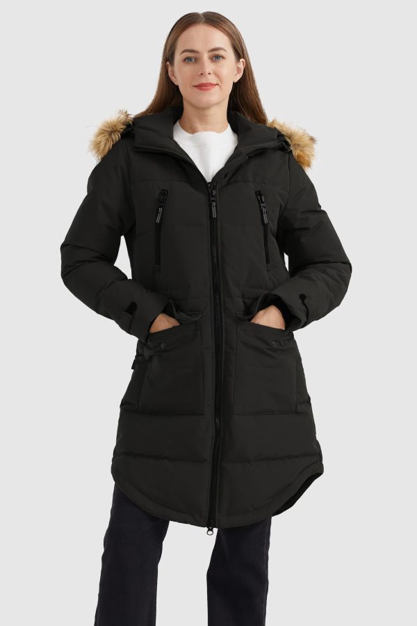 Drawstring Hooded Thickened Down Coat - Image 38