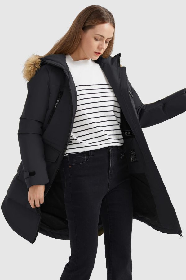 Drawstring Hooded Thickened Down Coat - Image 40
