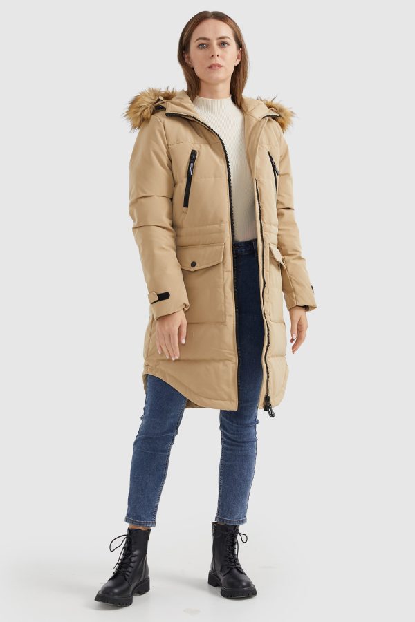 Drawstring Hooded Thickened Down Coat - Image 19