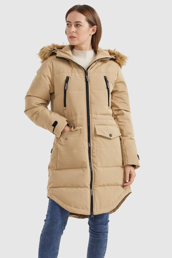 Drawstring Hooded Thickened Down Coat - Image 20