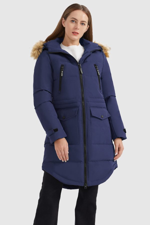 Drawstring Hooded Thickened Down Coat - Image 24