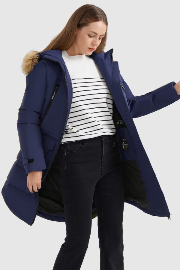 Drawstring Hooded Thickened Down Coat - Image 26