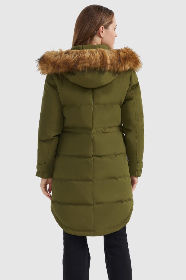 Drawstring Hooded Thickened Down Coat - Image 35