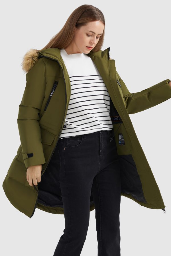 Drawstring Hooded Thickened Down Coat - Image 36
