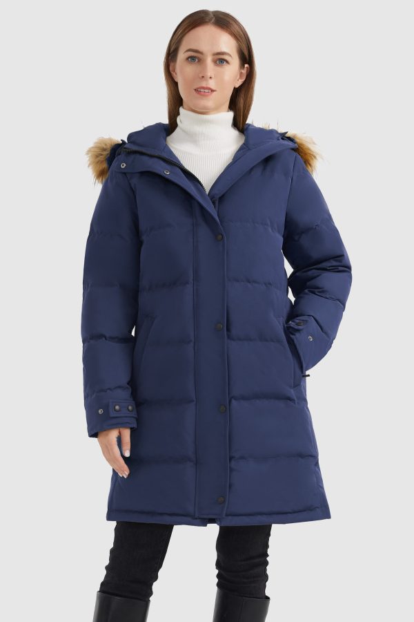Drawstring Hooded Thickened Puffer Down Coat - Image 34