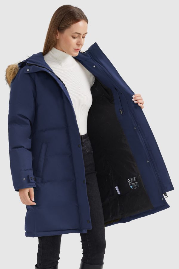 Drawstring Hooded Thickened Puffer Down Coat - Image 52