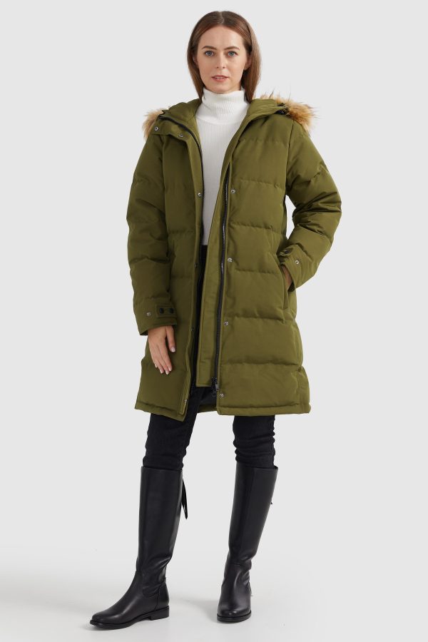 Drawstring Hooded Thickened Puffer Down Coat - Image 15