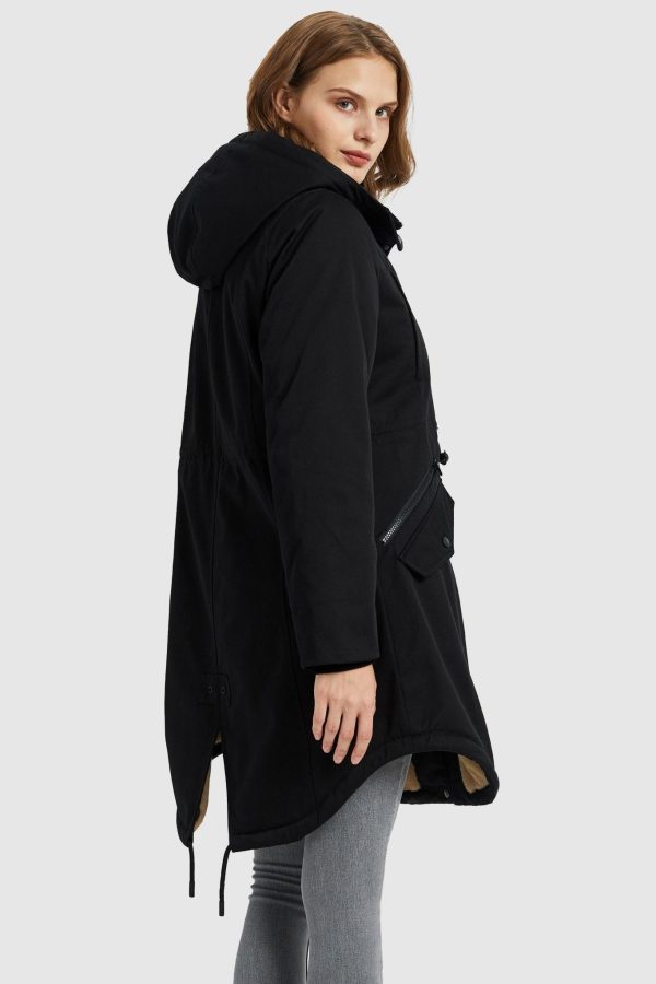 Fleece-Lined Hooded Parka Jacket with Pockets - Image 51