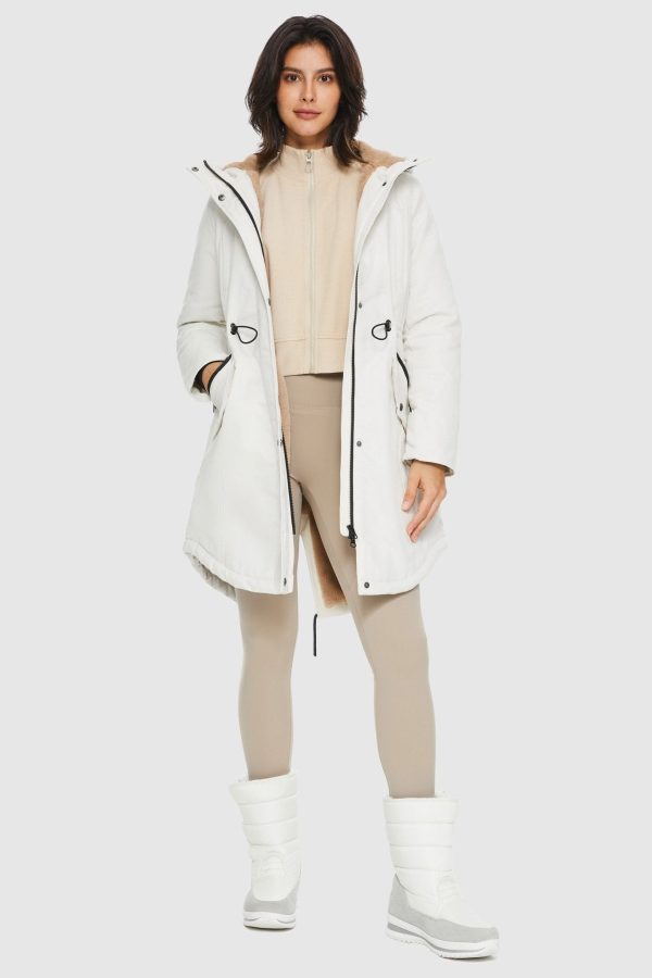 Fleece-Lined Hooded Parka Jacket with Pockets - Image 60